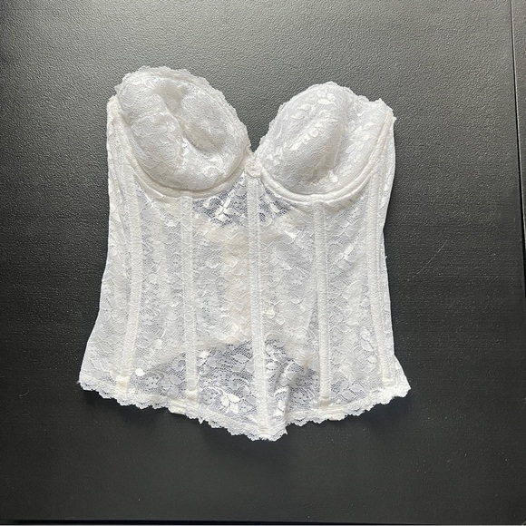 Carnival Other - Carnival White Lace Bustier Corset Longline Underwire Sexy Top Size 34C